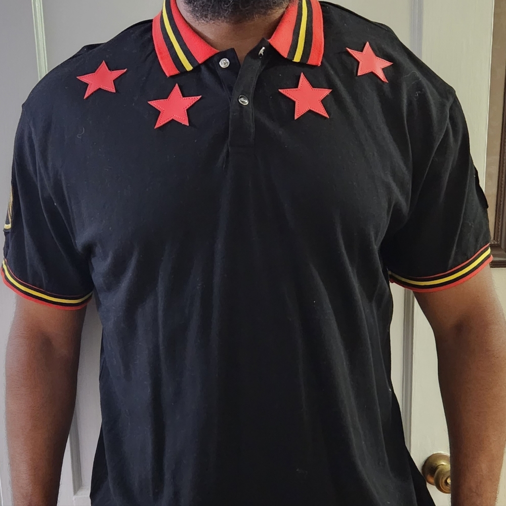 New! Men's Reason black collar polo shirt size XL
